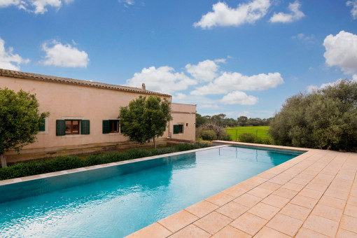 Gepflegter Außenbereich mit privatem Pool