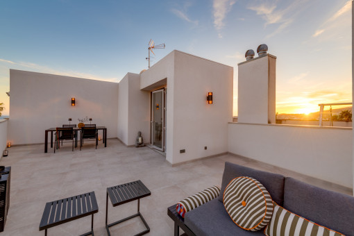 Sonnenuntergang Dachterrasse