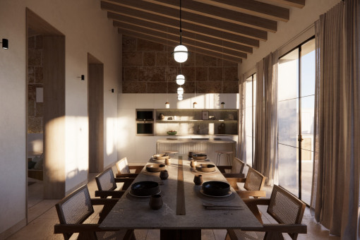 Essbereich mit offener Küche