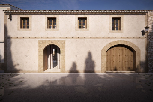 Stadthausprojekt zur Fertigstellung mit großem Garten, Pool, Garage und Blick in Lloret De Vista Alegre