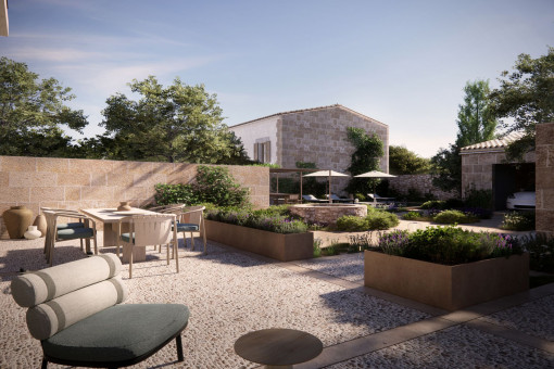 Außenbereich mit Pool