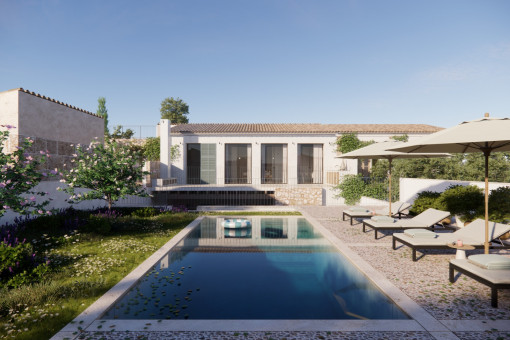 Schönes Stadthaus mit Pool und Garage in Sineu