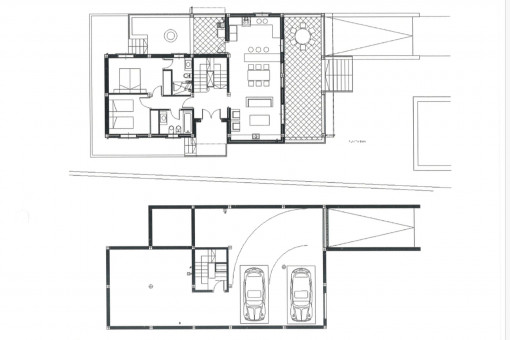 Grundriss vom Erdgeschoss und Keller