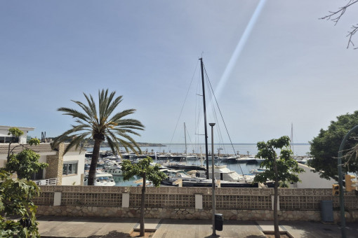 Blick auf den Hafen von Cala Nova