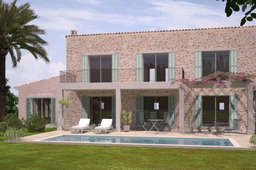 Premium-Baugrundstück in Toplage in Ses Salines - inklusive genehmigtem Bauprojekt und Baugenehmigung für eine Finca mit Weitblick bis Cabrera