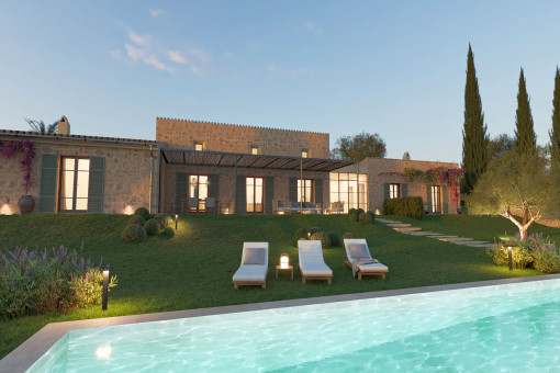 Finca Projekt mit Pool und mediterranem Garten