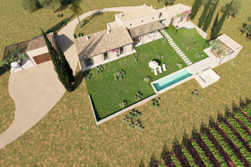 Luftansicht des geplanten Finca Projekts