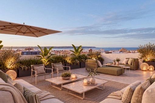 Luxuriöses Neubau-Penthouse mit großzügiger Dachterrasse und Meerblick in Palma