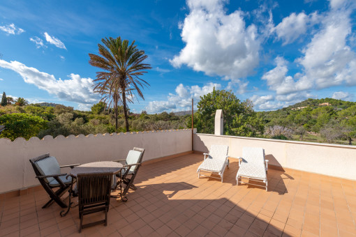 Private Terrasse des Schlafzimmers mit Meerblick