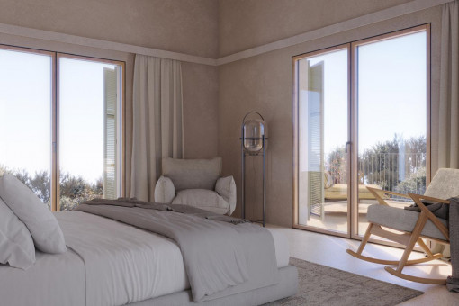 Schlafzimmer mit Terasse