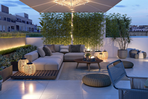 Letzte verfügbare Terrassenwohnung  – stilvolles Apartment in Palma mit großzügiger Terrasse auf gleicher Ebene