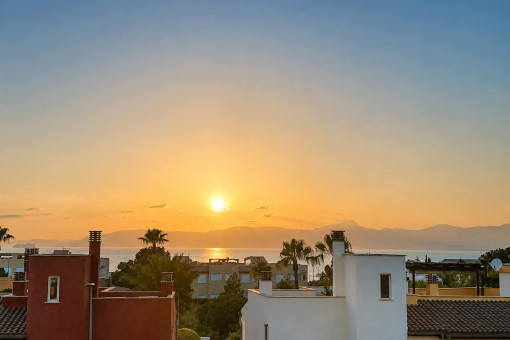 Sonnenuntergang von der Dachterrasse