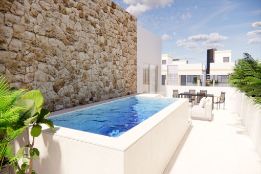 Dachterrasse mit privatem Pool