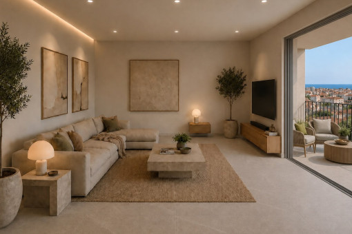 Elegante Luxuswohnung in Palma mit Terrasse und Panoramablick bis zum Meer und zur Kathedrale