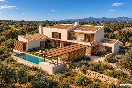 Neubaufinca in moderner und nachhaltiger Architektur nahe Santanyi