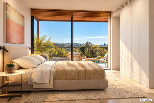 Schlafzimmer mit Panoramablick