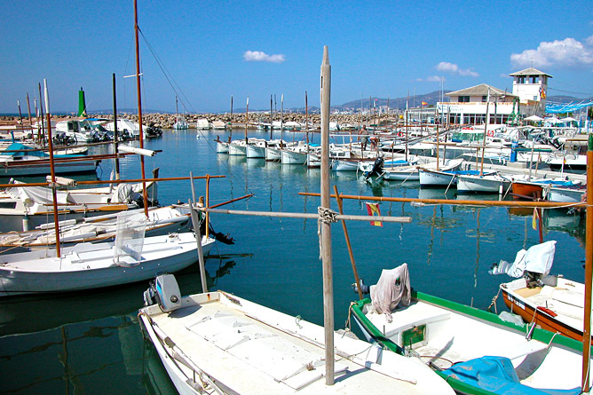 Boats in the harbour of Portixol